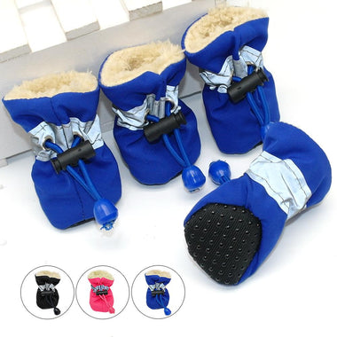 TPJ 4pcs Waterproof Anti-slip Rain Snow Paw Boots