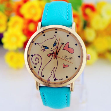 Stylish Cat Cartoon Watch